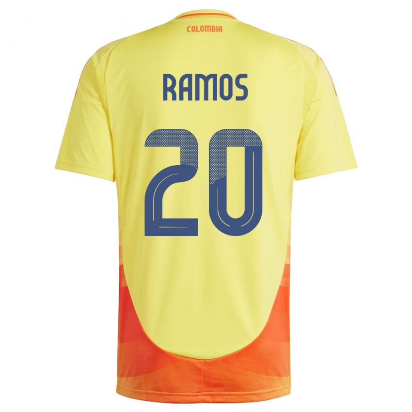 Homem Camisola Colômbia Mónica Ramos #20 Amarelo Principal 24-26 Camisa