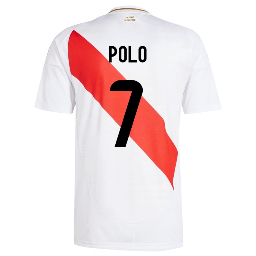 Homem Camisola Peru Andy Polo #7 Branco Principal 24-26 Camisa