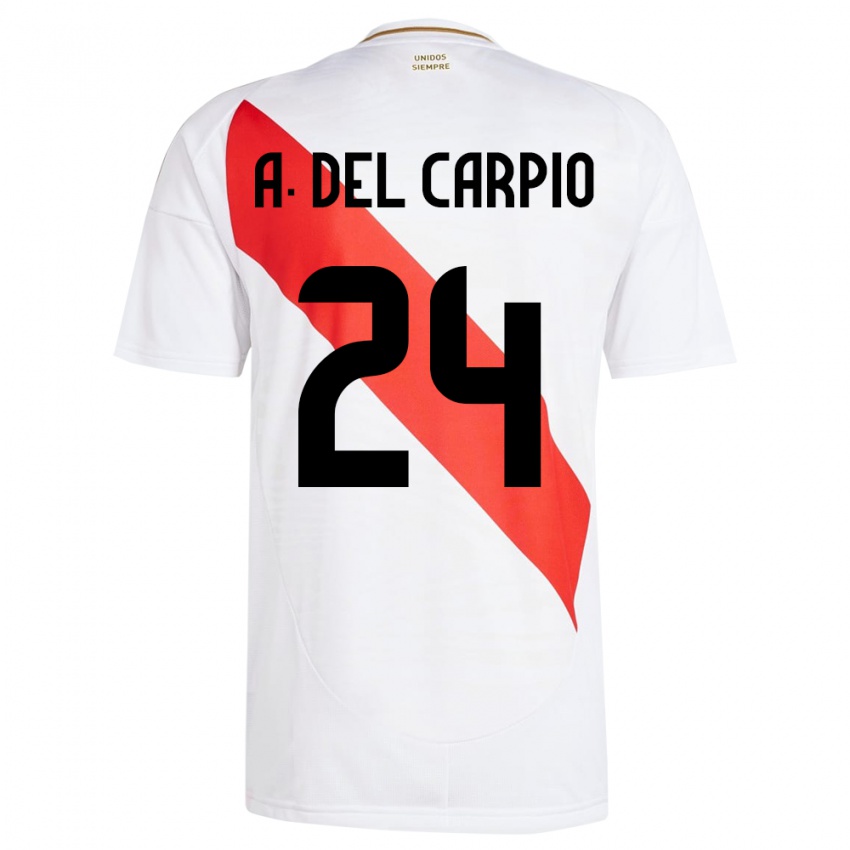 Homem Camisola Peru Annie Del Carpio #24 Branco Principal 24-26 Camisa