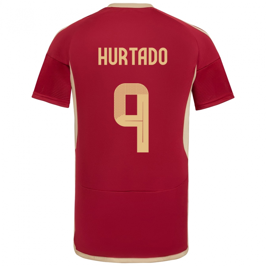 Homem Camisola Venezuela Jan Hurtado #9 Borgonha Principal 24-26 Camisa