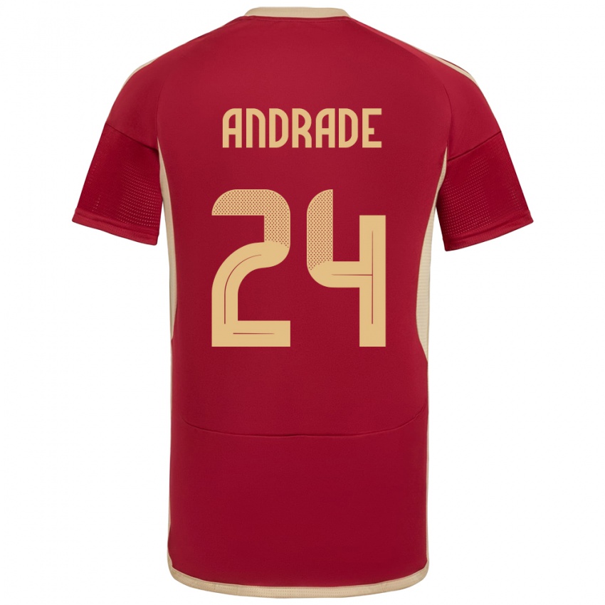 Homem Camisola Venezuela Kervin Andrade #24 Borgonha Principal 24-26 Camisa