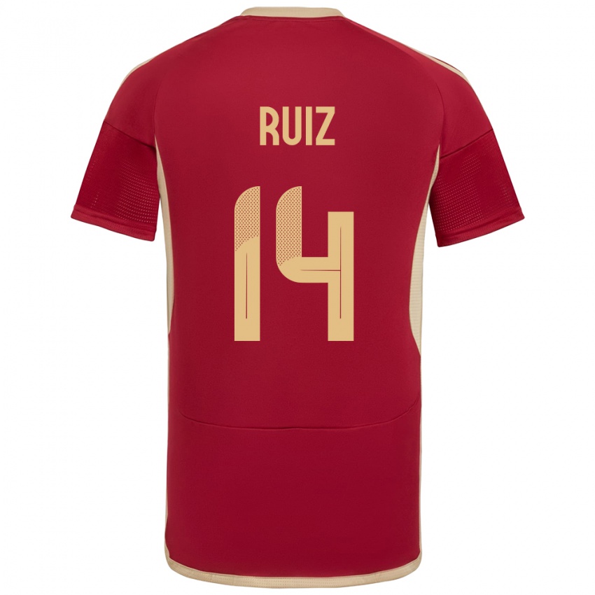 Homem Camisola Venezuela Maicol Ruiz #14 Borgonha Principal 24-26 Camisa