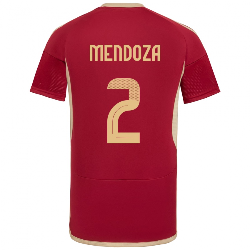 Homem Camisola Venezuela Rafanny Mendoza #2 Borgonha Principal 24-26 Camisa