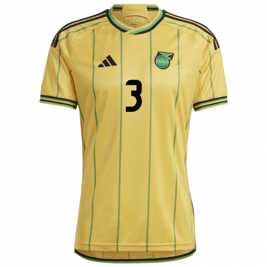 Homem Camisola Jamaica Michael Hector #3 Amarelo Principal 24-26 Camisa