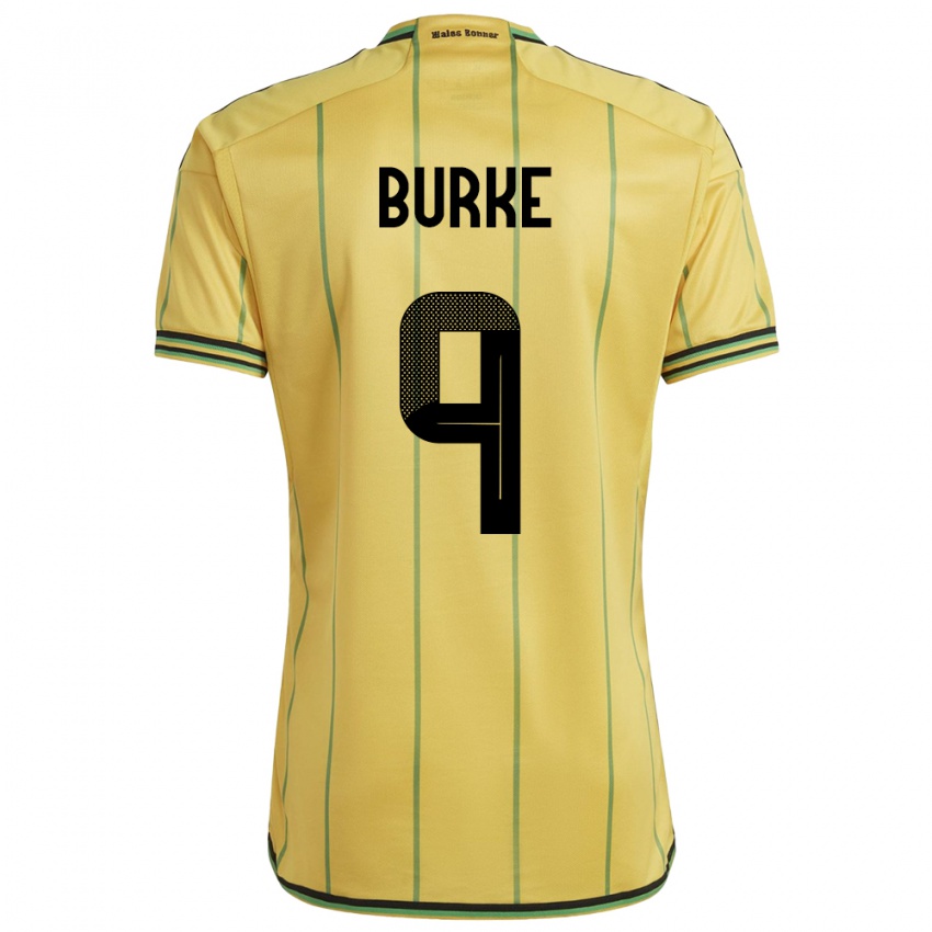 Homem Camisola Jamaica Cory Burke #9 Amarelo Principal 24-26 Camisa