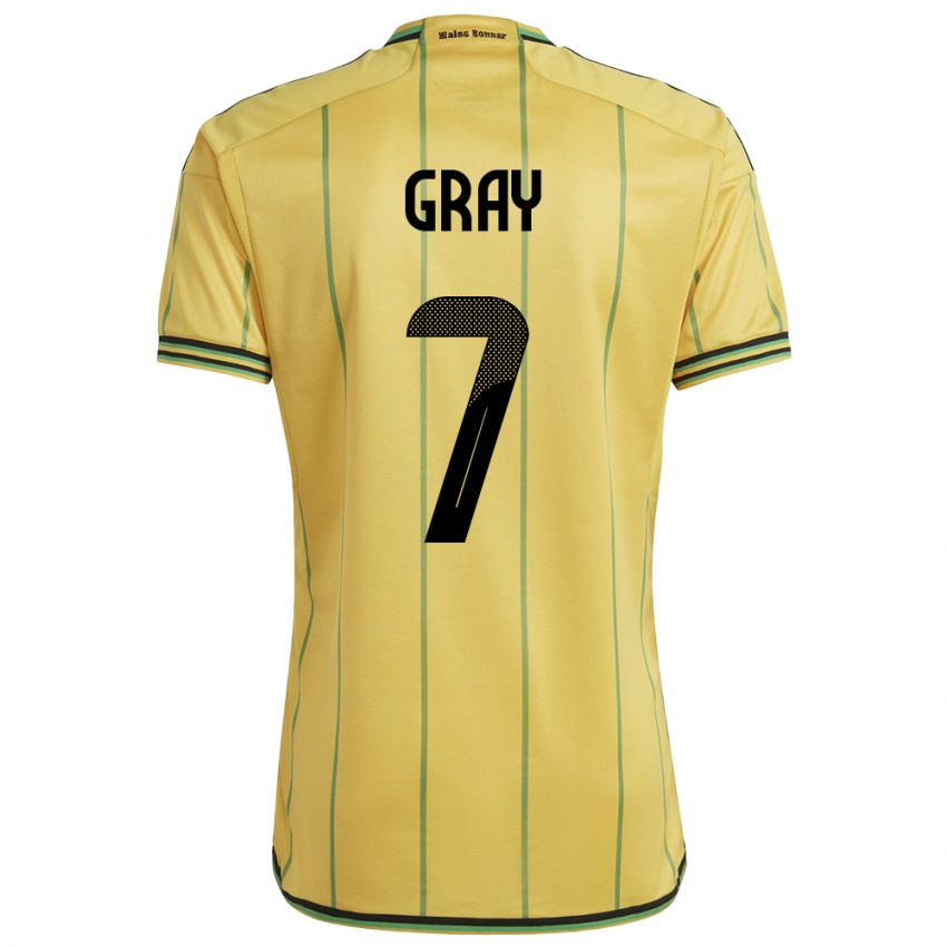 Homem Camisola Jamaica Demarai Gray #7 Amarelo Principal 24-26 Camisa