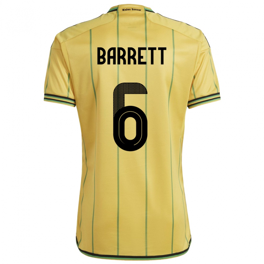 Homem Camisola Jamaica Ronaldo Barrett #6 Amarelo Principal 24-26 Camisa