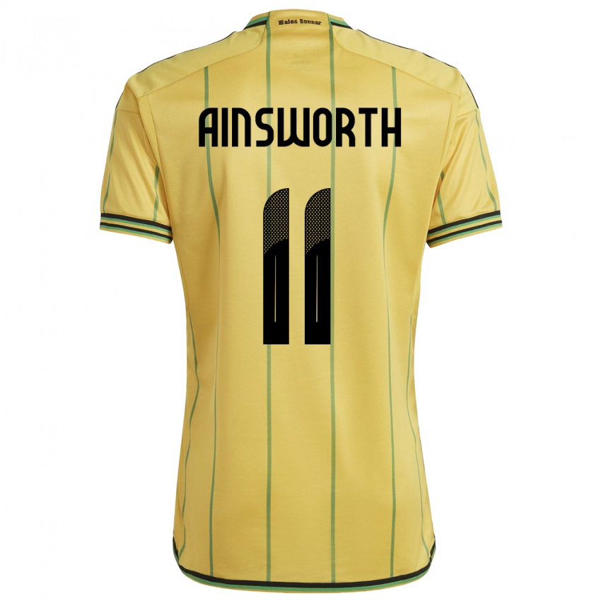 Homem Camisola Jamaica Christopher Ainsworth #11 Amarelo Principal 24-26 Camisa