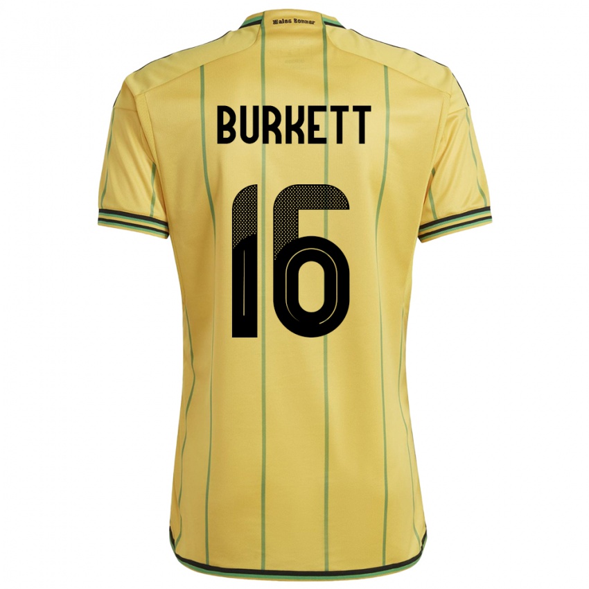 Homem Camisola Jamaica Brian Burkett #16 Amarelo Principal 24-26 Camisa