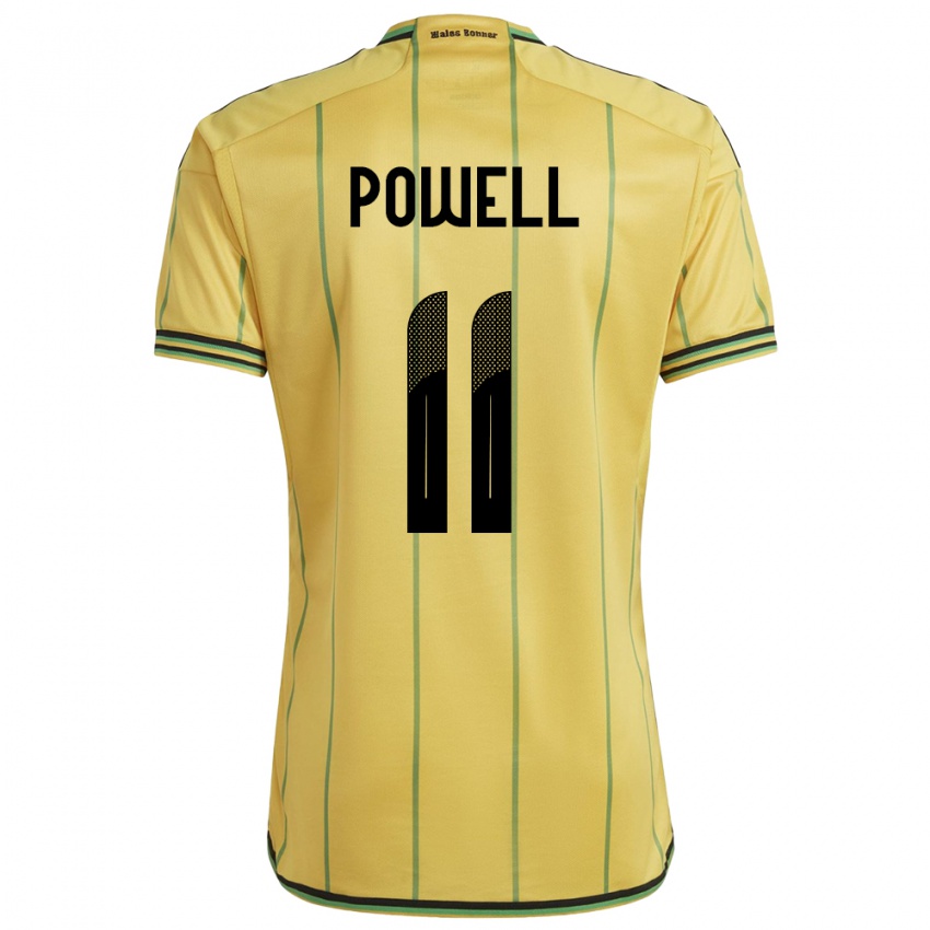 Homem Camisola Jamaica Destiny Powell #11 Amarelo Principal 24-26 Camisa