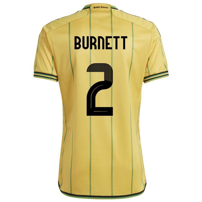 Homem Camisola Jamaica Theanna Burnett #2 Amarelo Principal 24-26 Camisa