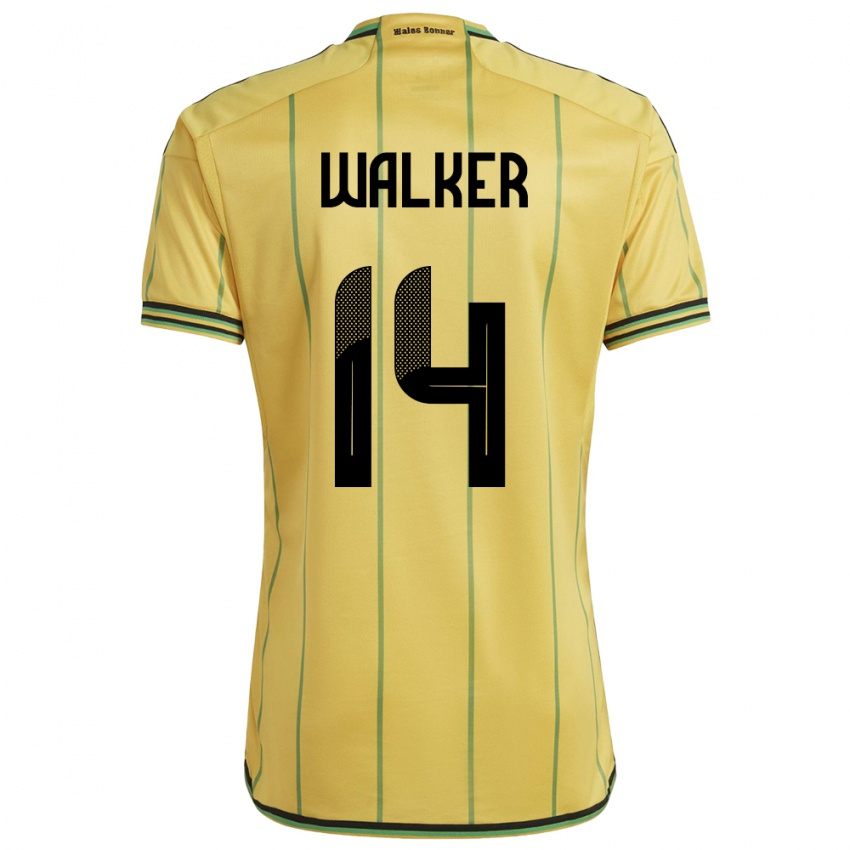 Homem Camisola Jamaica Ricshya Walker #14 Amarelo Principal 24-26 Camisa