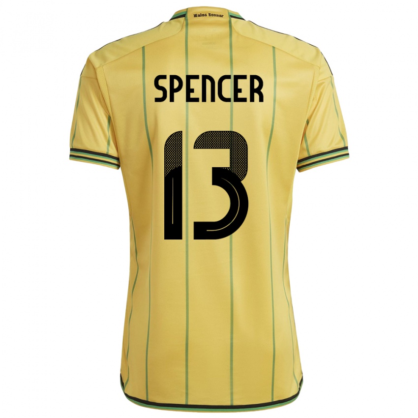 Homem Camisola Jamaica Rebecca Spencer #13 Amarelo Principal 24-26 Camisa