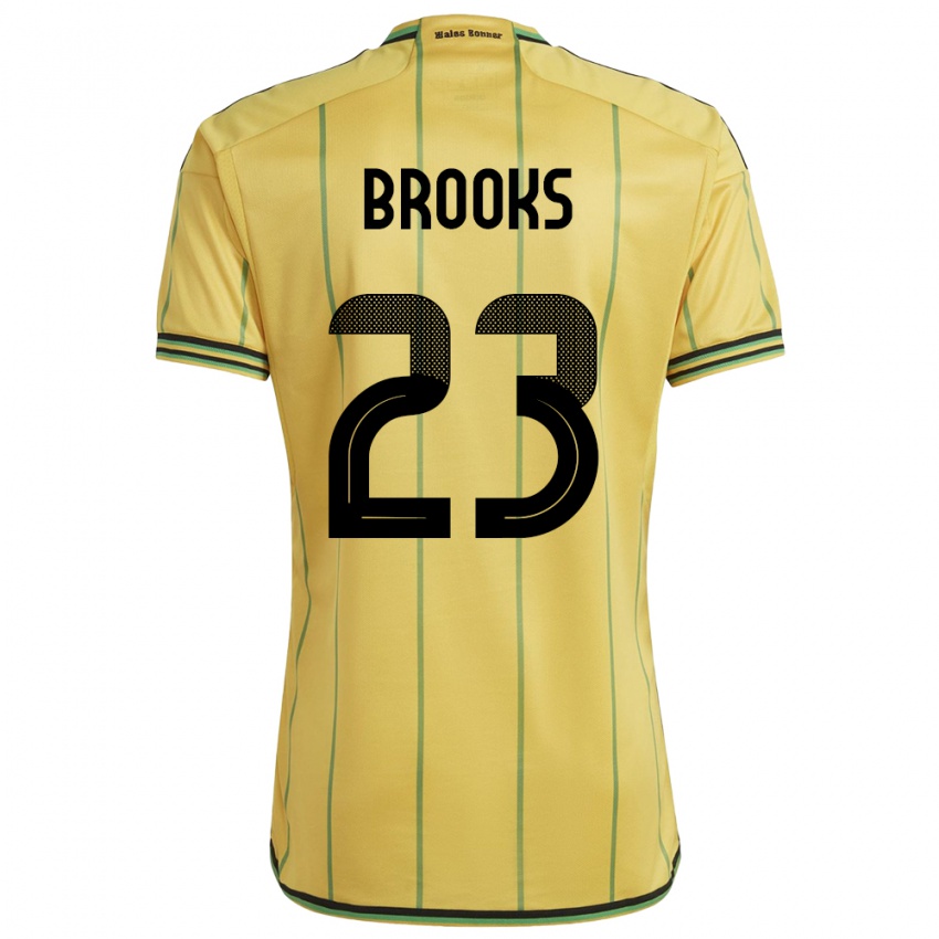 Homem Camisola Jamaica Liya Brooks #23 Amarelo Principal 24-26 Camisa