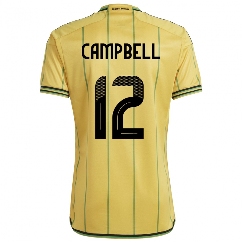 Homem Camisola Jamaica Sashana Campbell #12 Amarelo Principal 24-26 Camisa