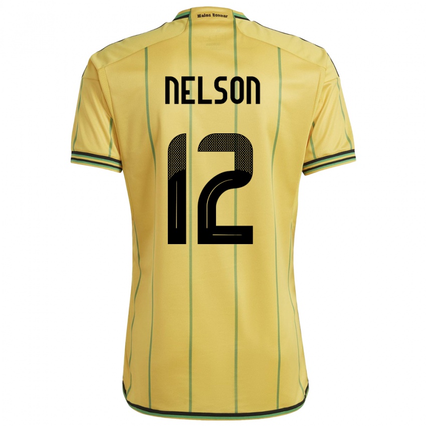 Homem Camisola Jamaica Tyiesha Nelson #12 Amarelo Principal 24-26 Camisa