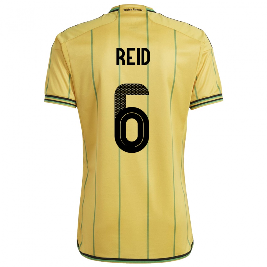 Homem Camisola Jamaica Lauren Reid #6 Amarelo Principal 24-26 Camisa