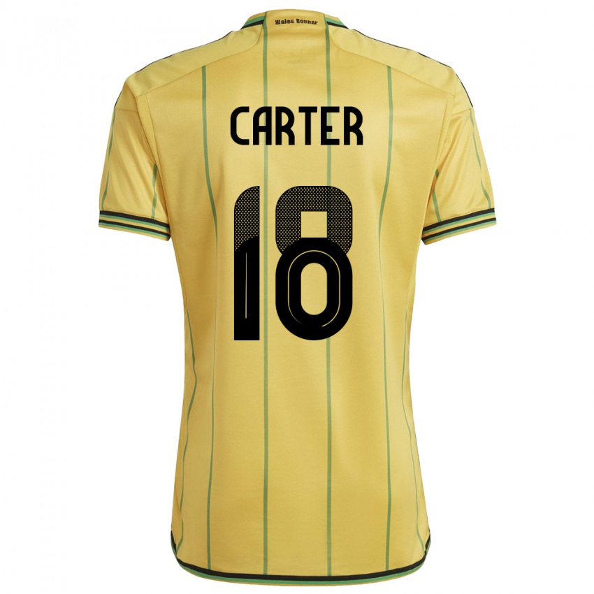 Homem Camisola Jamaica Trudi Carter #18 Amarelo Principal 24-26 Camisa