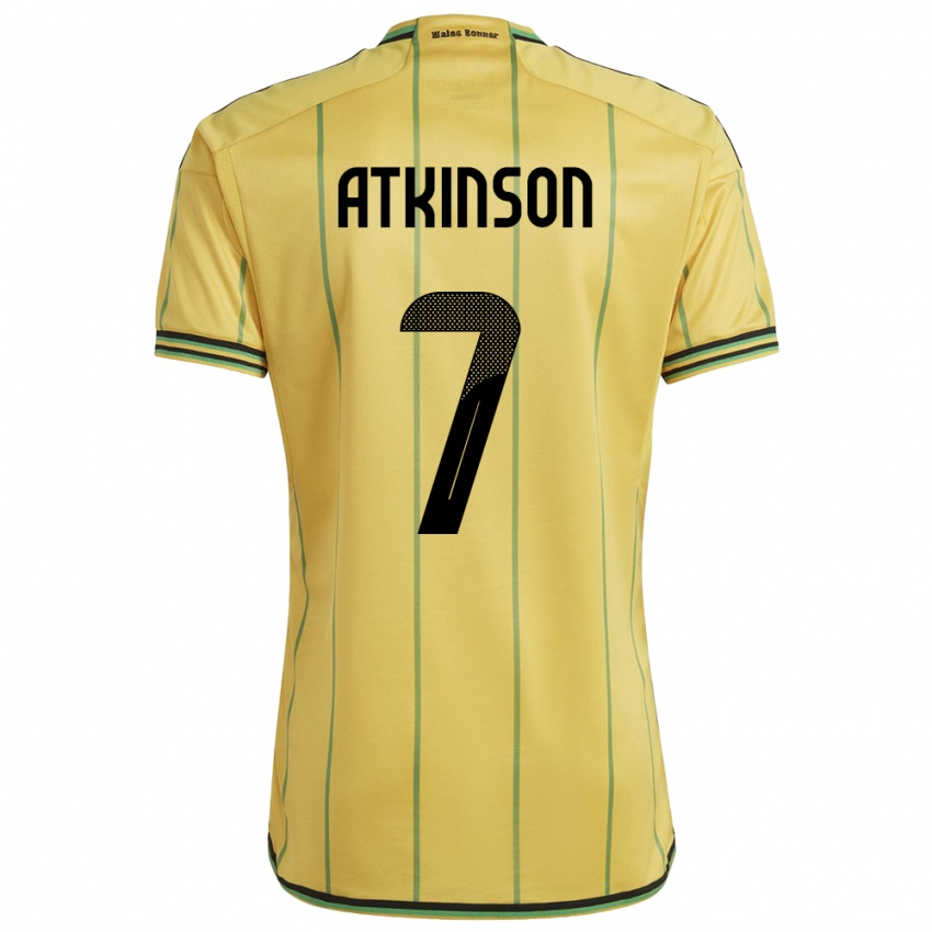 Homem Camisola Jamaica Natoya Atkinson #7 Amarelo Principal 24-26 Camisa