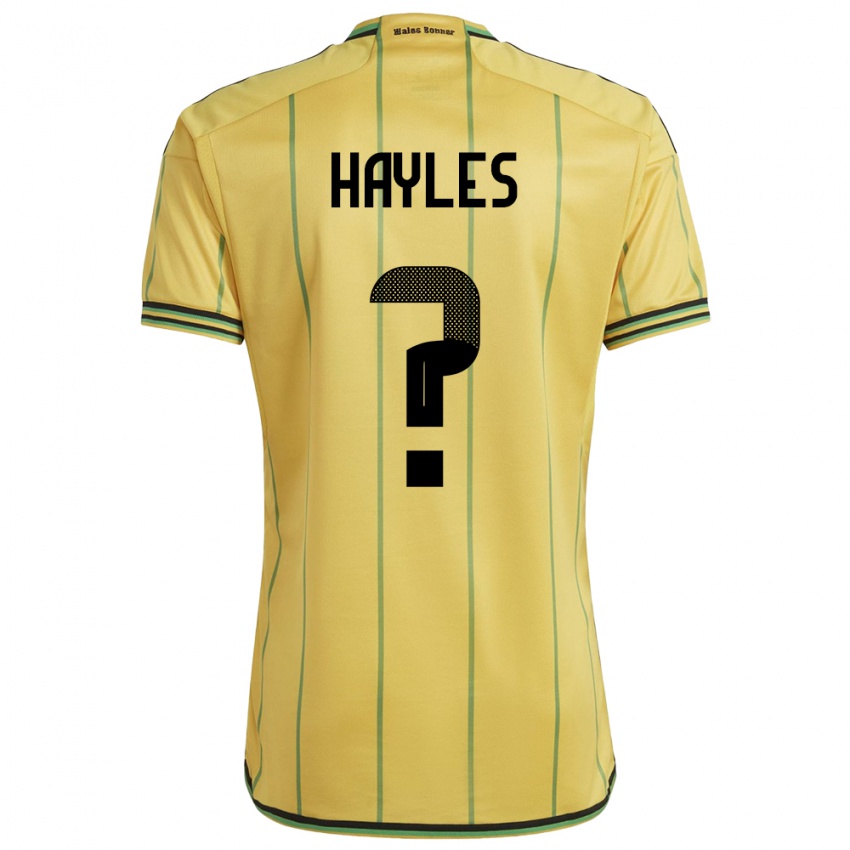 Homem Camisola Jamaica Shania Hayles #0 Amarelo Principal 24-26 Camisa