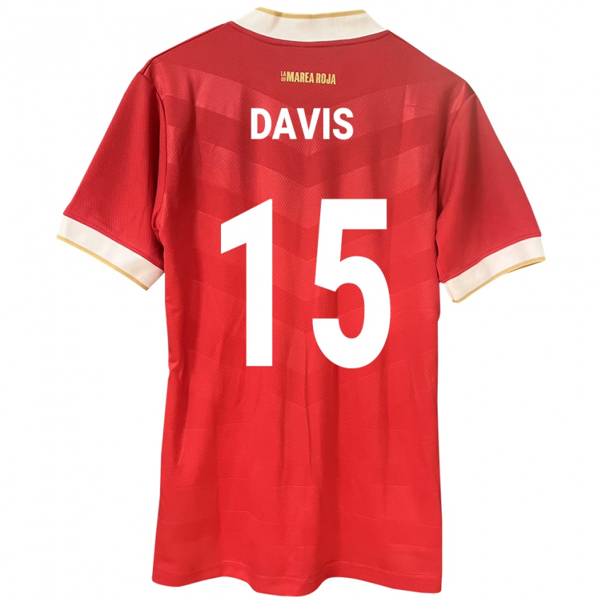 Homem Camisola Panamá Éric Davis #15 Vermelho Principal 24-26 Camisa