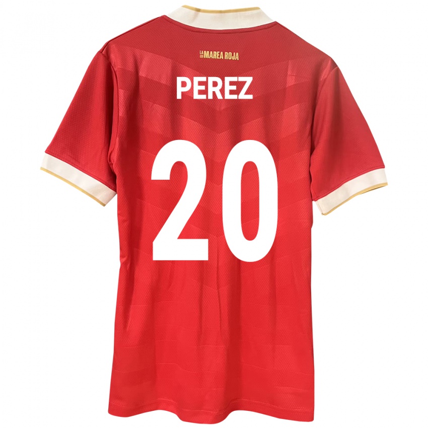 Homem Camisola Panamá Blas Pérez #20 Vermelho Principal 24-26 Camisa