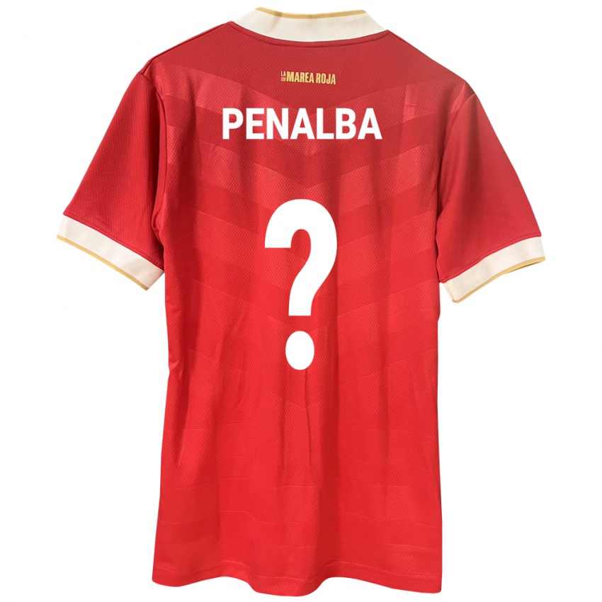 Homem Camisola Panamá Óscar Peñalba #0 Vermelho Principal 24-26 Camisa