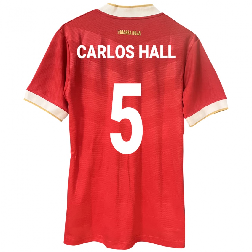 Homem Camisola Panamá Juan Carlos Hall #5 Vermelho Principal 24-26 Camisa