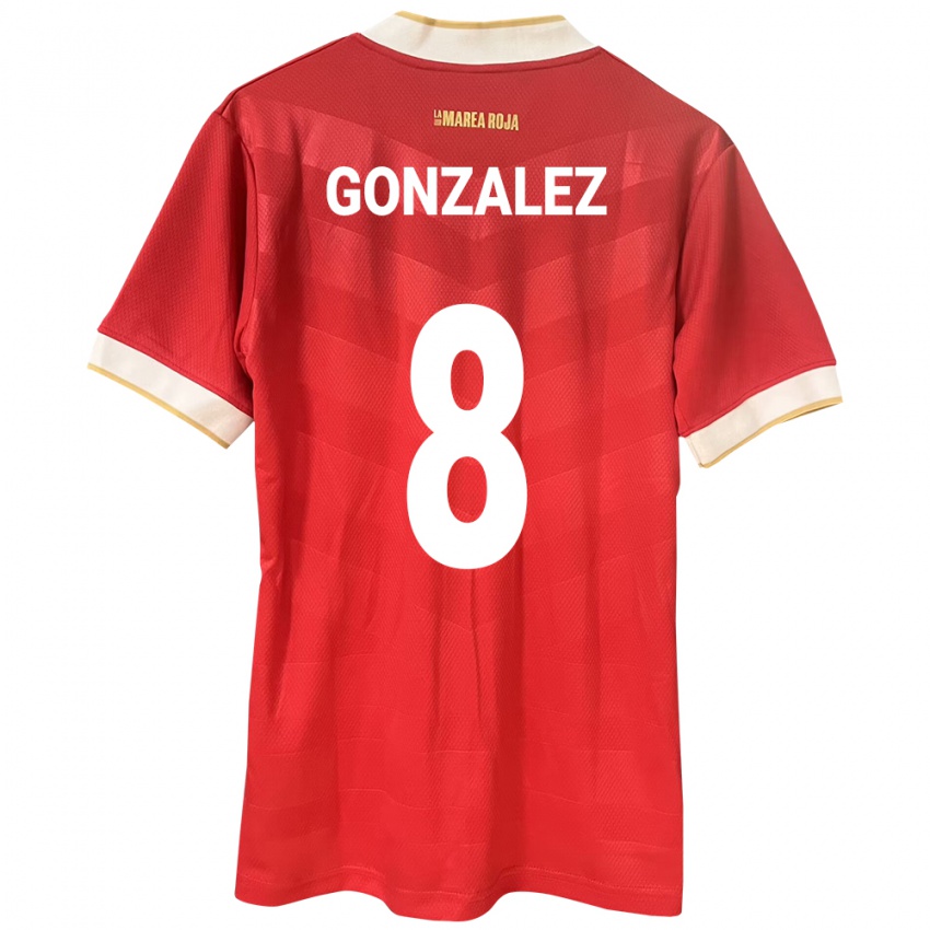 Homem Camisola Panamá Schiandra González #8 Vermelho Principal 24-26 Camisa