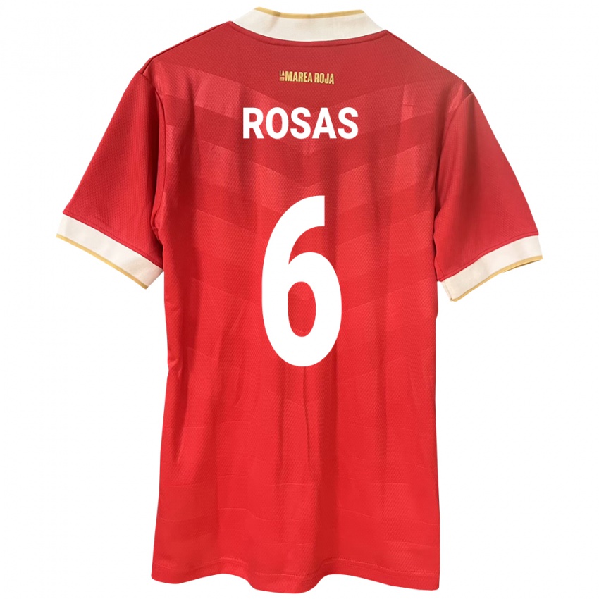 Homem Camisola Panamá Meredith Rosas #6 Vermelho Principal 24-26 Camisa