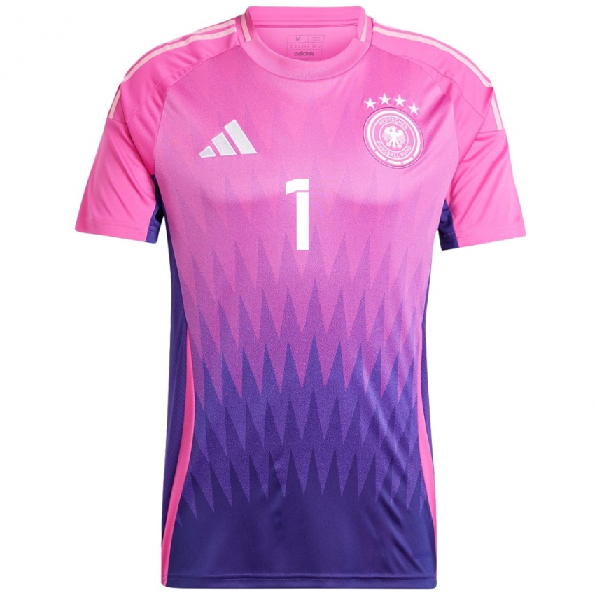 Homem Camisola Alemanha Manuel Neuer #1 Rosa Roxo Alternativa 24-26 Camisa