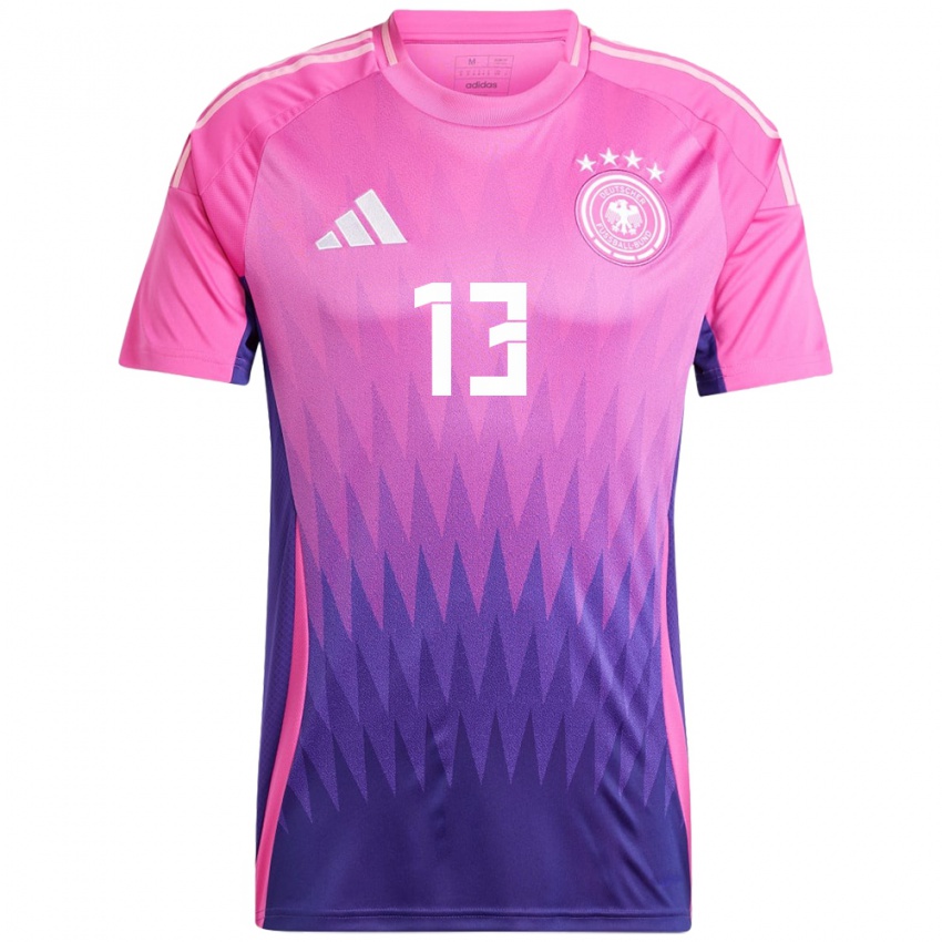 Homem Camisola Alemanha Thomas Muller #13 Rosa Roxo Alternativa 24-26 Camisa