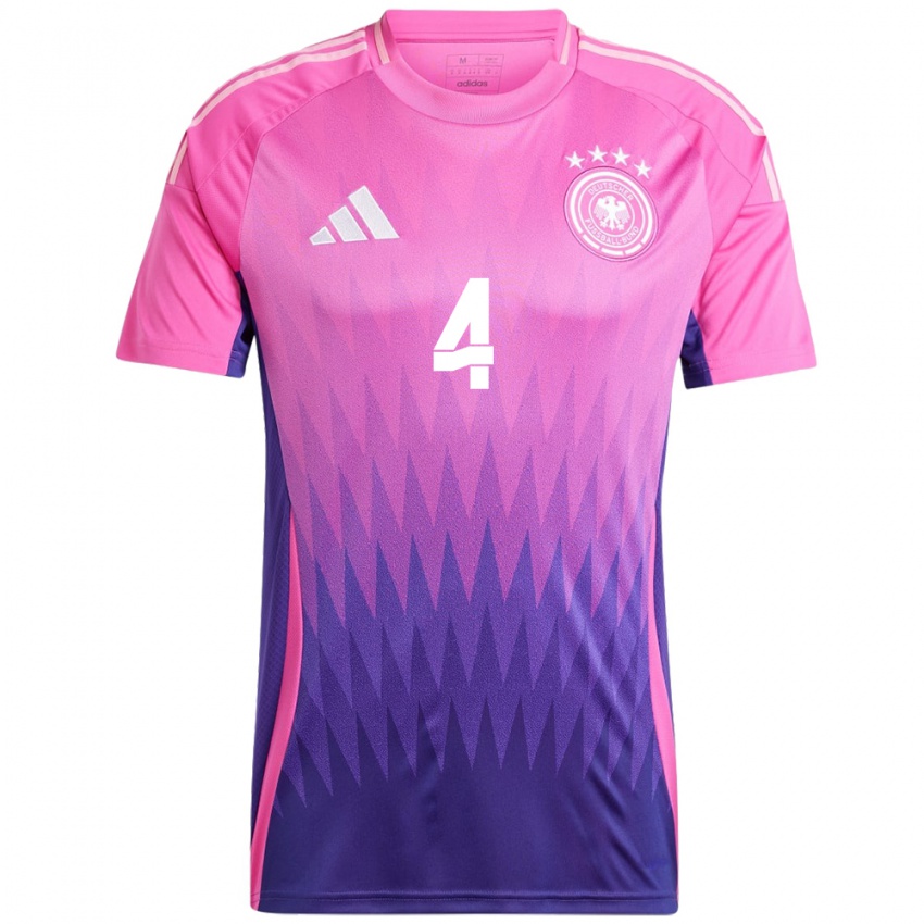 Homem Camisola Alemanha Matthias Ginter #4 Rosa Roxo Alternativa 24-26 Camisa