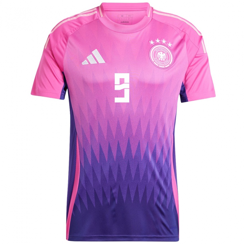 Homem Camisola Alemanha Timo Werner #9 Rosa Roxo Alternativa 24-26 Camisa