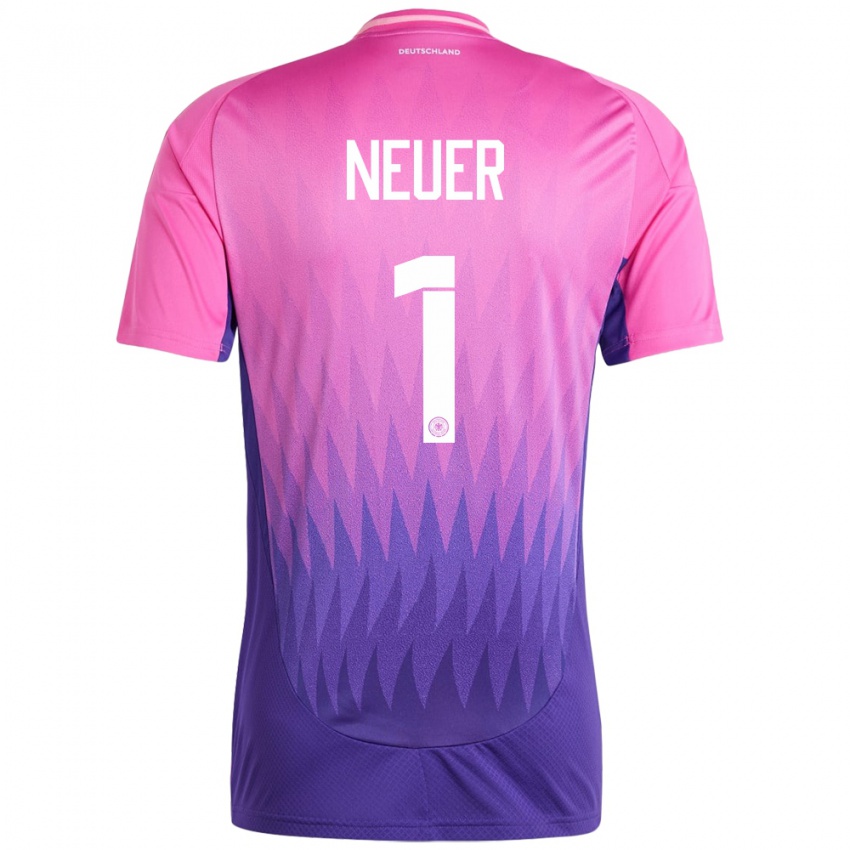 Homem Camisola Alemanha Manuel Neuer #1 Rosa Roxo Alternativa 24-26 Camisa