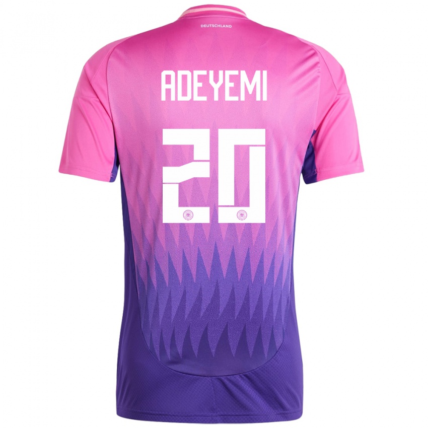 Homem Camisola Alemanha Karim Adeyemi #20 Rosa Roxo Alternativa 24-26 Camisa