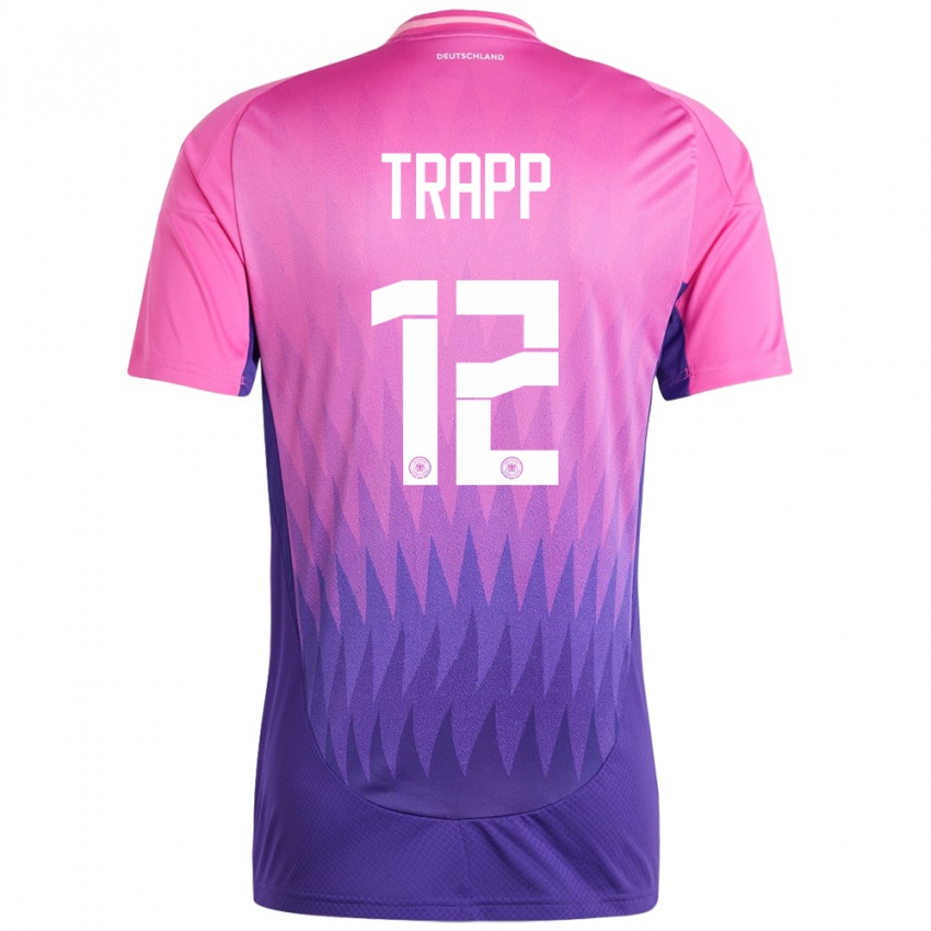 Homem Camisola Alemanha Kevin Trapp #12 Rosa Roxo Alternativa 24-26 Camisa