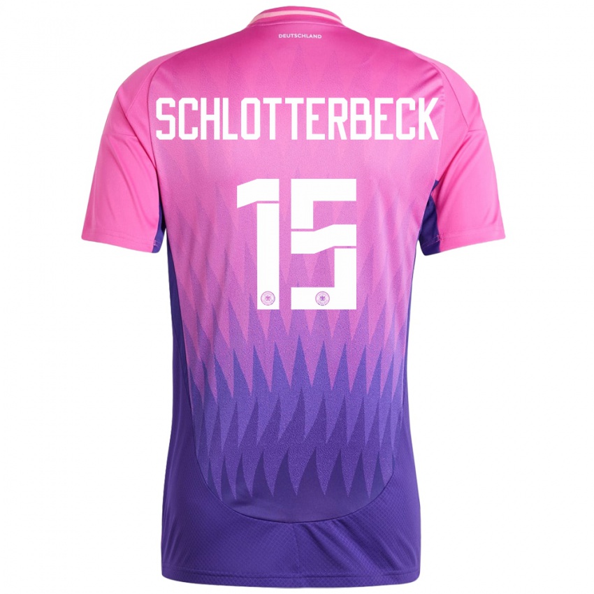 Homem Camisola Alemanha Nico Schlotterbeck #15 Rosa Roxo Alternativa 24-26 Camisa