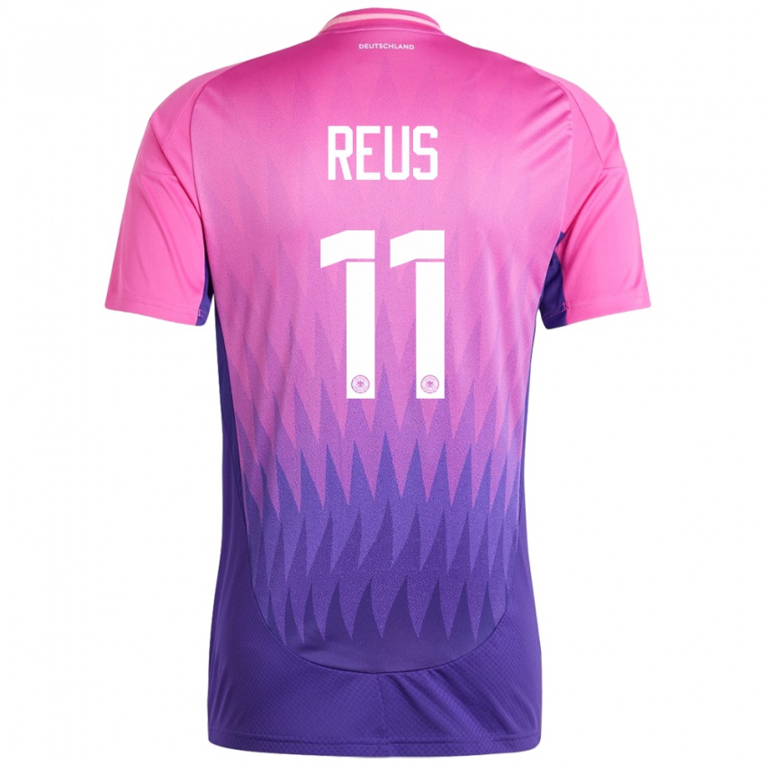 Homem Camisola Alemanha Marco Reus #11 Rosa Roxo Alternativa 24-26 Camisa