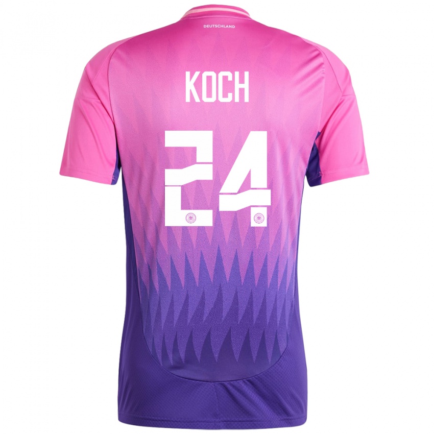 Homem Camisola Alemanha Robin Koch #24 Rosa Roxo Alternativa 24-26 Camisa