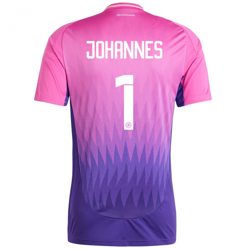 Homem Camisola Alemanha Stina Johannes #1 Rosa Roxo Alternativa 24-26 Camisa