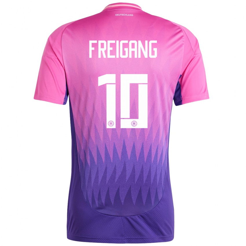 Homem Camisola Alemanha Laura Freigang #10 Rosa Roxo Alternativa 24-26 Camisa