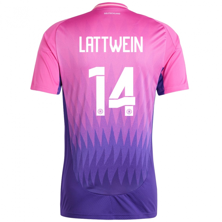 Homem Camisola Alemanha Lena Lattwein #14 Rosa Roxo Alternativa 24-26 Camisa