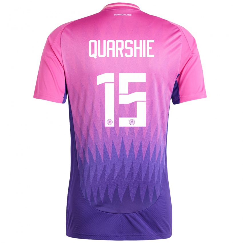 Homem Camisola Alemanha Joshua Quarshie #15 Rosa Roxo Alternativa 24-26 Camisa