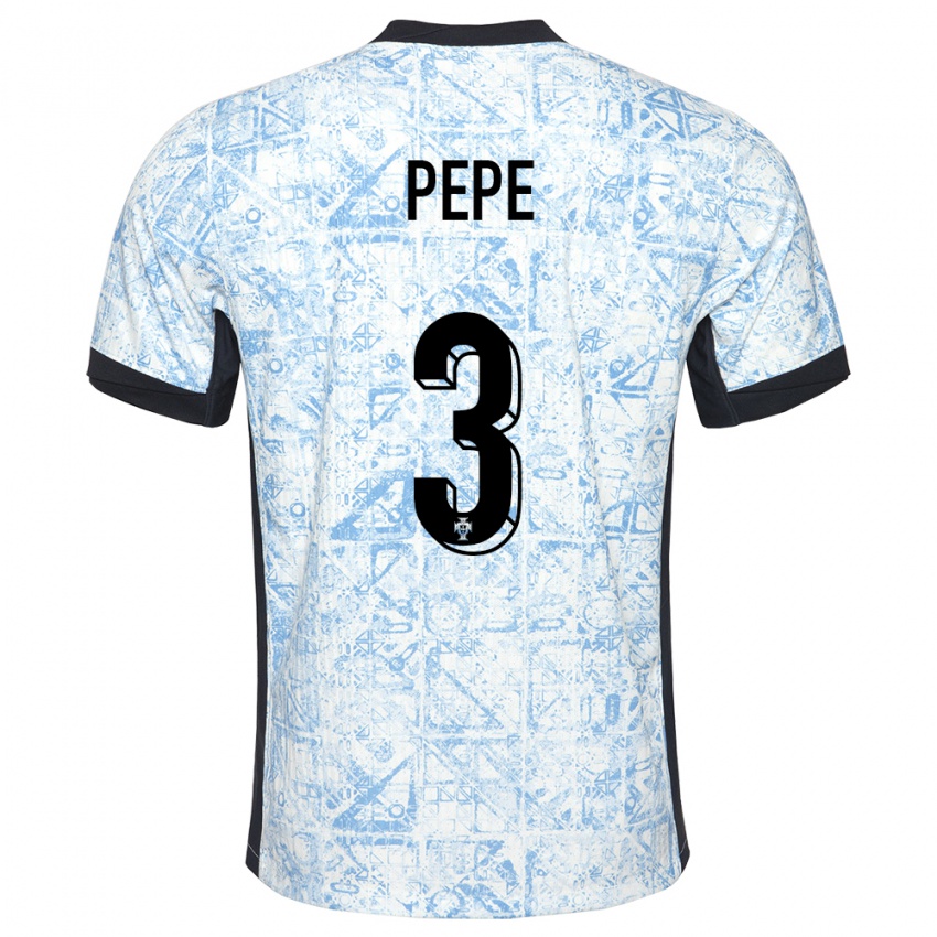 Homem Camisola Portugal Pepe #3 Azul Creme Alternativa 24-26 Camisa