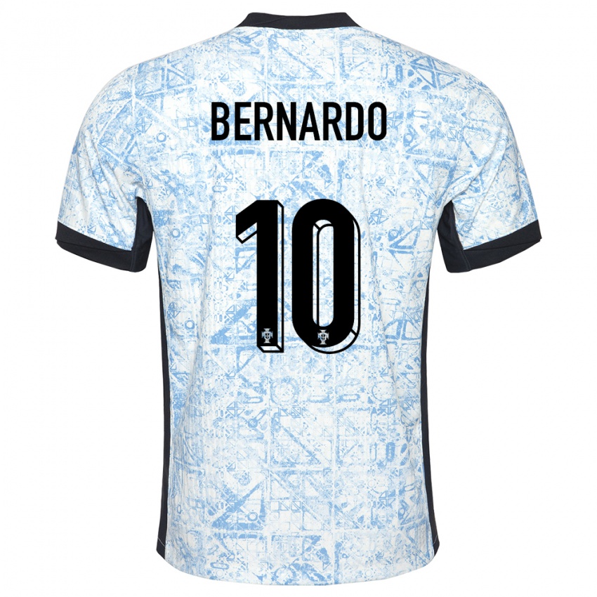 Homem Camisola Portugal Bernardo Silva #10 Azul Creme Alternativa 24-26 Camisa