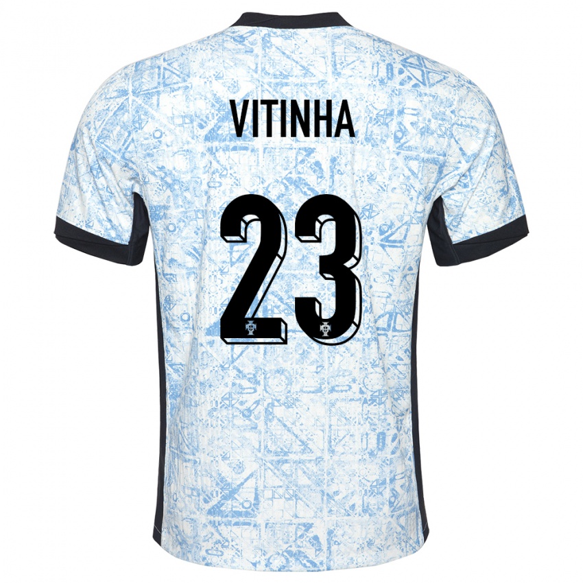 Homem Camisola Portugal Vitinha #23 Azul Creme Alternativa 24-26 Camisa