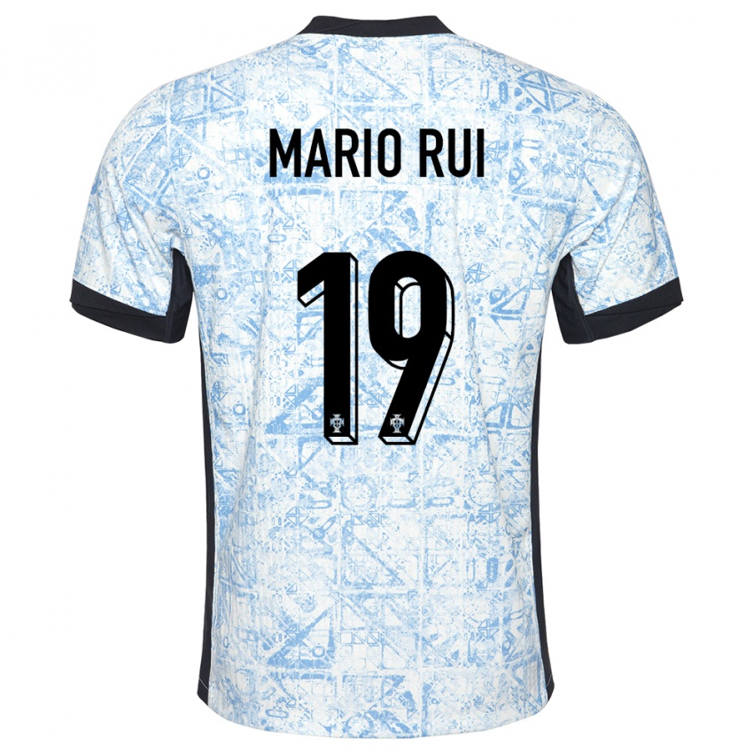 Homem Camisola Portugal Mario Rui #19 Azul Creme Alternativa 24-26 Camisa