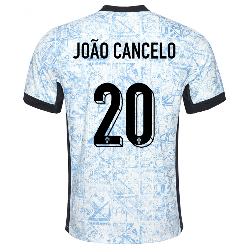 Homem Camisola Portugal Joao Cancelo #20 Azul Creme Alternativa 24-26 Camisa
