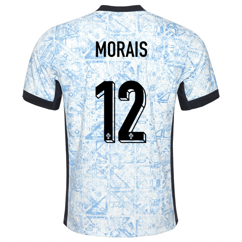 Homem Camisola Portugal Patricia Morais #12 Azul Creme Alternativa 24-26 Camisa